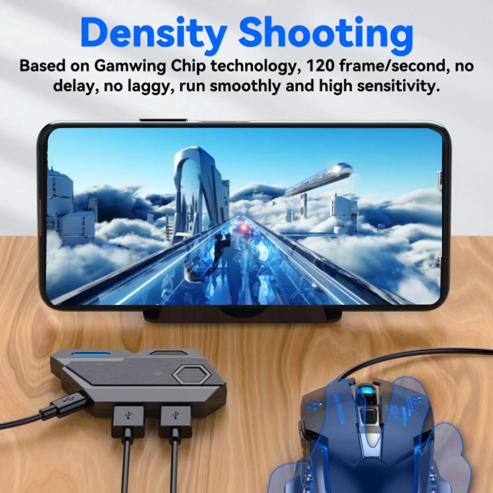 Mobile Game Combo Pack Bluetooth Connection Single Hand Keyboard Mouse Combo Responsive with Adjustable Phone Holder for Gaming - view 5