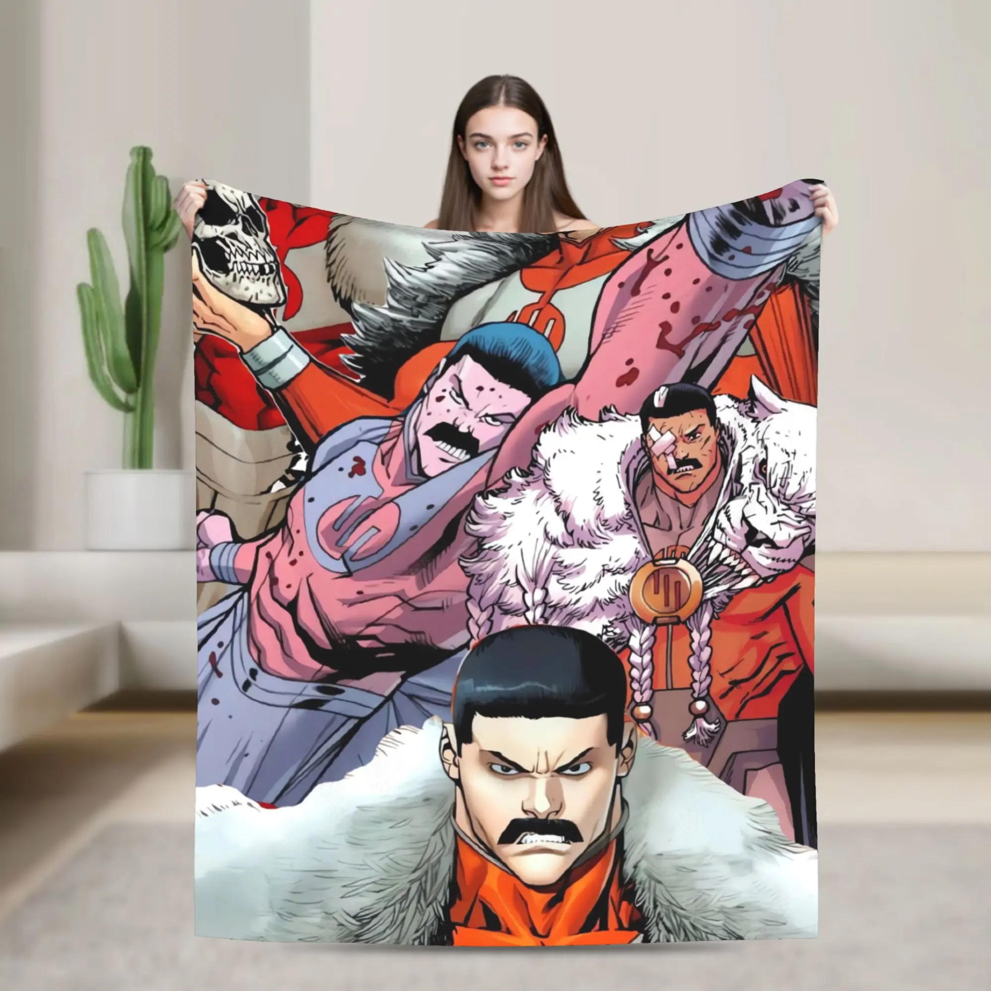 Invincible Thragg Blanket  Soft Warm Fashion Plush Throw Blanket For Outdoor Travel Flannel Bedspread Bed Cover