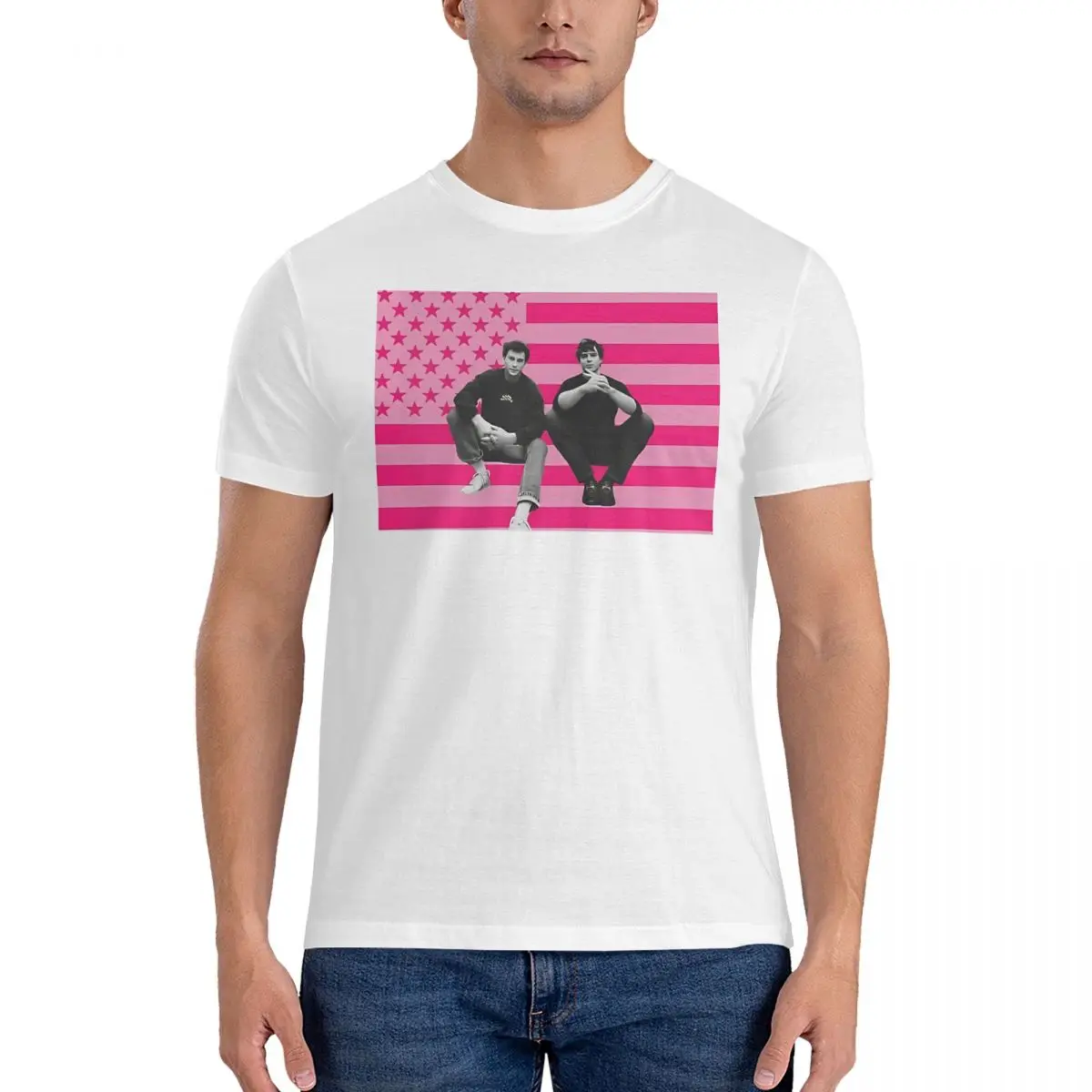 Cooper Koch & Nicholas Alexander Chavez Pink Flag T Shirts Men Women Cotton for Male T-Shirts Tee Shirt Short Sleeve Tops