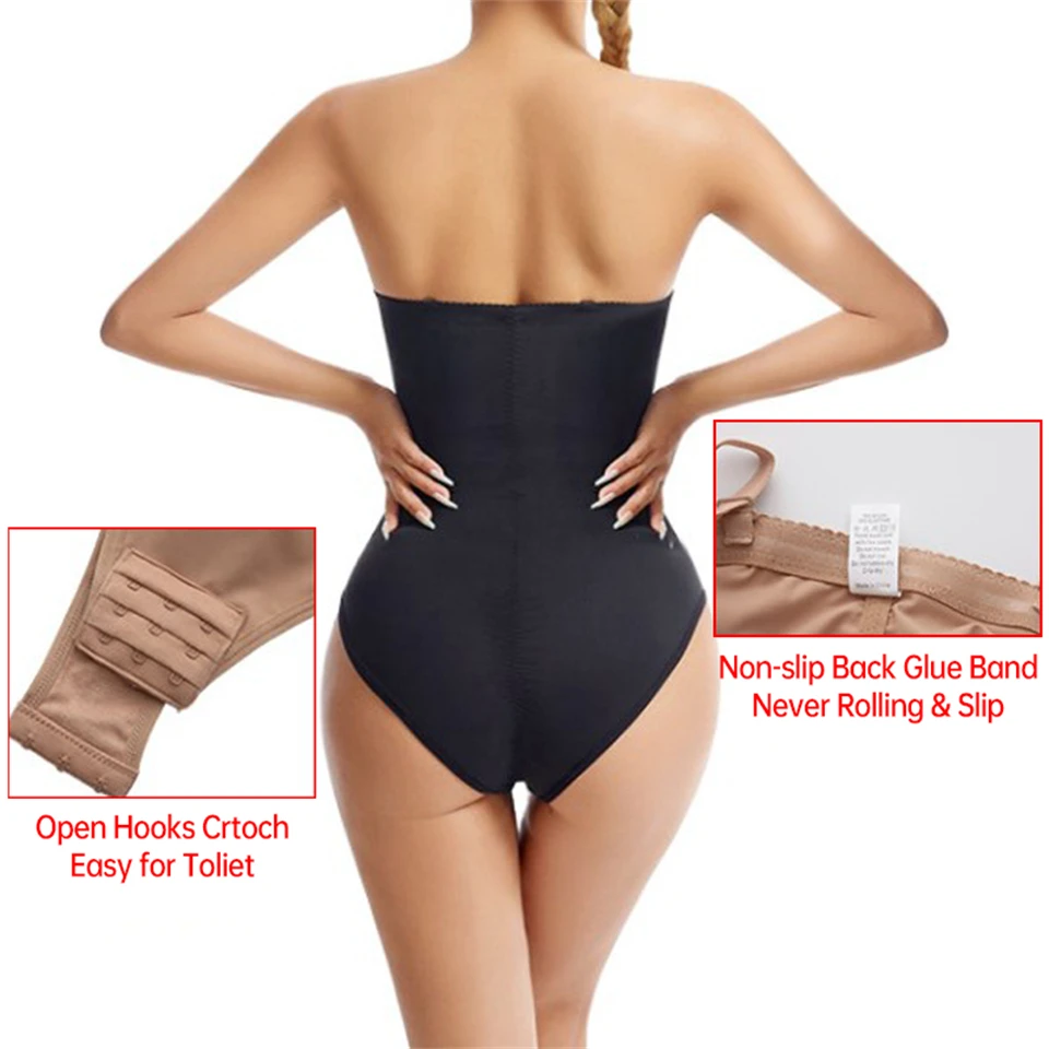 Becirzet Bodysuit Shapewear für Damen, Bauchkontrolle, Schlankheits- und Po-Former, abnehmbarer Schultergurt, Damenunterwäsche – Detail 3