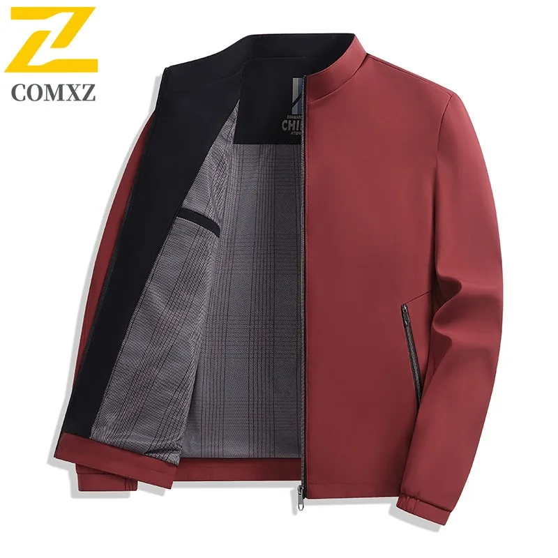 

COMXZ Мужская куртка Удобный деловой повседневный легкий плащ Модный воротник-стойка Повседневная ветрозащитная осенняя одежда