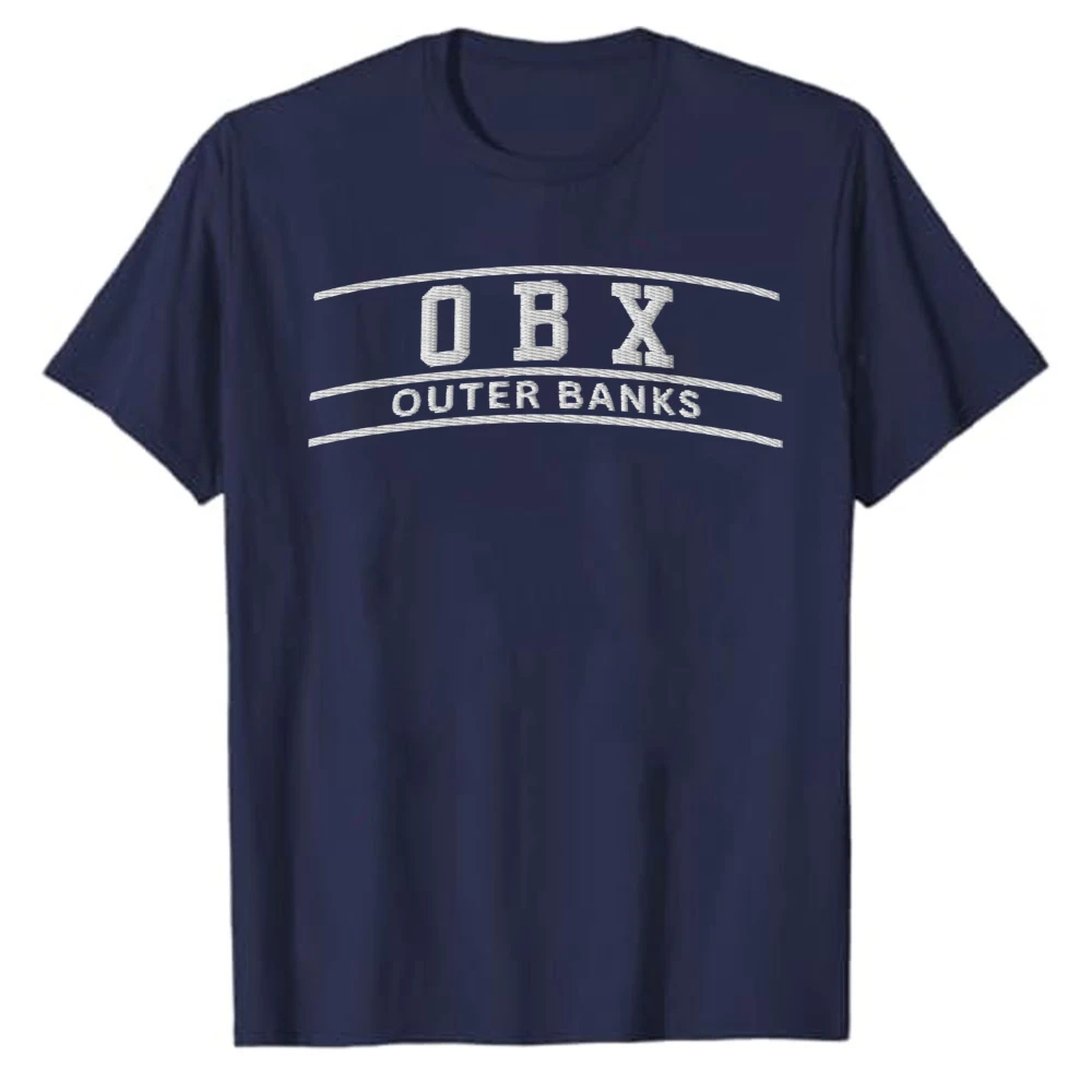 OBX Outer Banks Letter Graphic T‑Shirt Casual Crew Neck Short Sleeve Cotton Tees Vintage Beach Theme Print Streetwear Daily Tops