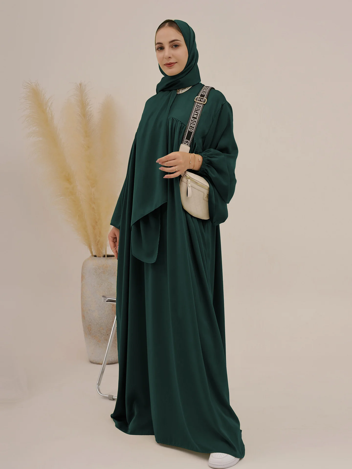 Eid Abaya Dress for Women Loose Maxi Dresses Set with Scarf Woman Party Abayas Ramadan Saudi Arabic Robe Caftan Vestido Kaftan