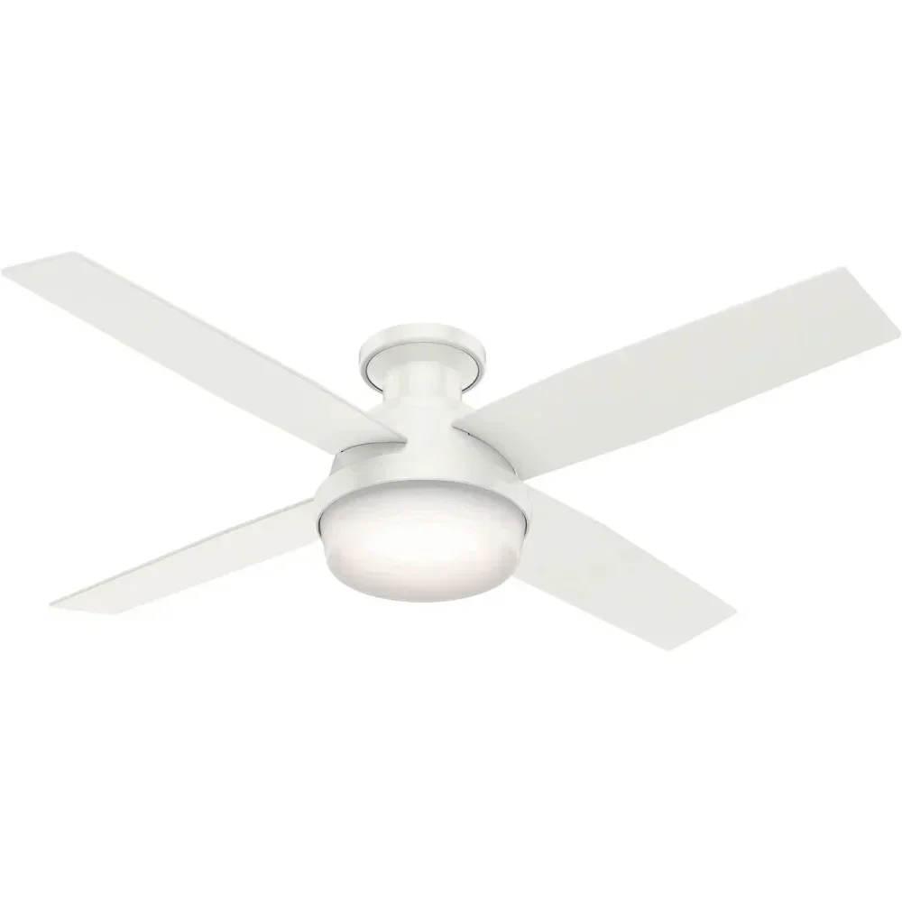 

Indoor low profile ceiling fan with a light and fresh white finish, free shipping included