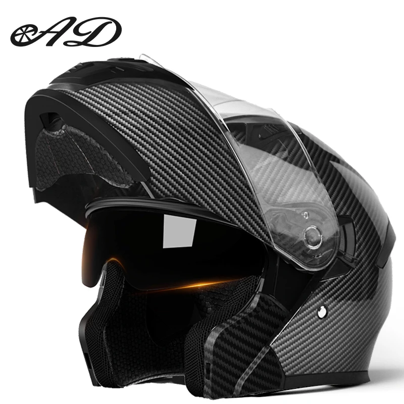 AD autumn and winter warm motorcycle riding flip face helmet motorcycle flip face helmet motorcycle safety helmet