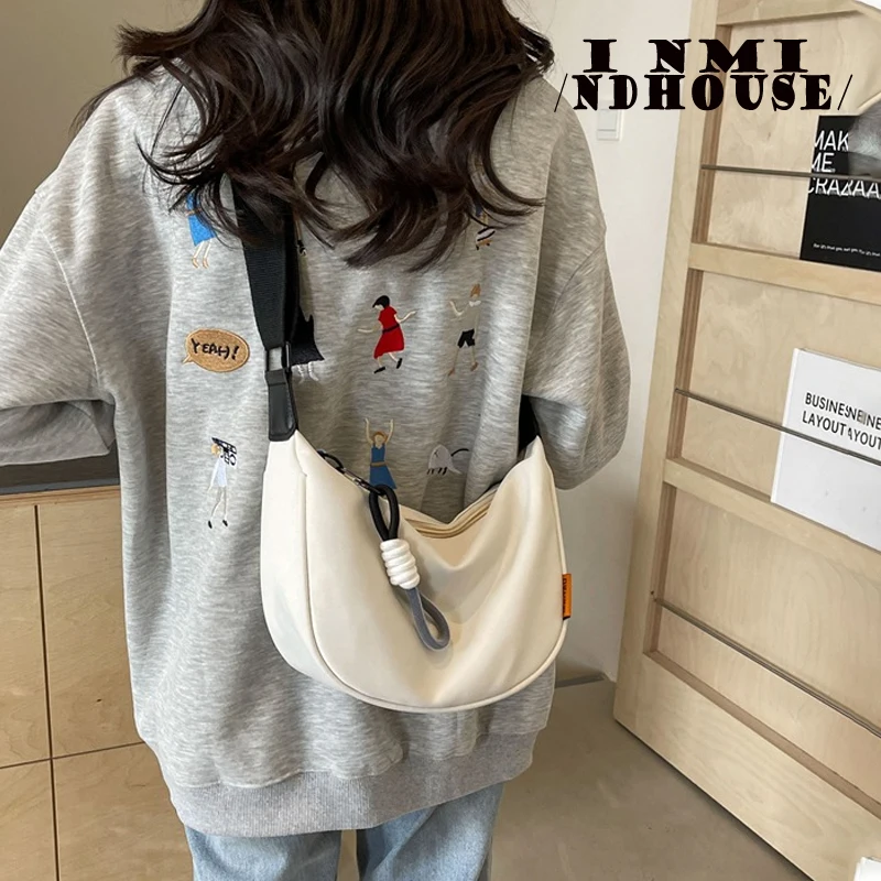 Nylon Hobos Crossbody Bags Solid Casual Zipper Women\'s Bags 2024 Fashion High Capacity Solid Color Single Shoulder Totes Bag