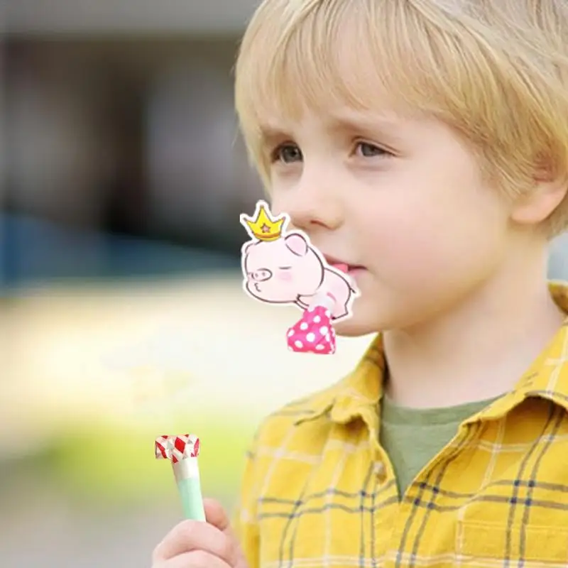 Kids Party Blowers Animal Cartoon Blow Whistle Portable Blowouts Whistle Colorful Blow Horns For Kindergarten Birthday Parties