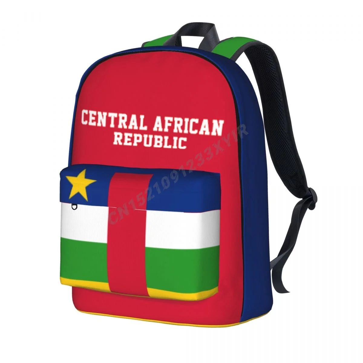 Unisex Backpack Central African Republic Flag Stitch Schoolbag Messenger Bag Case Laptop Travel Bag Mochila Gift