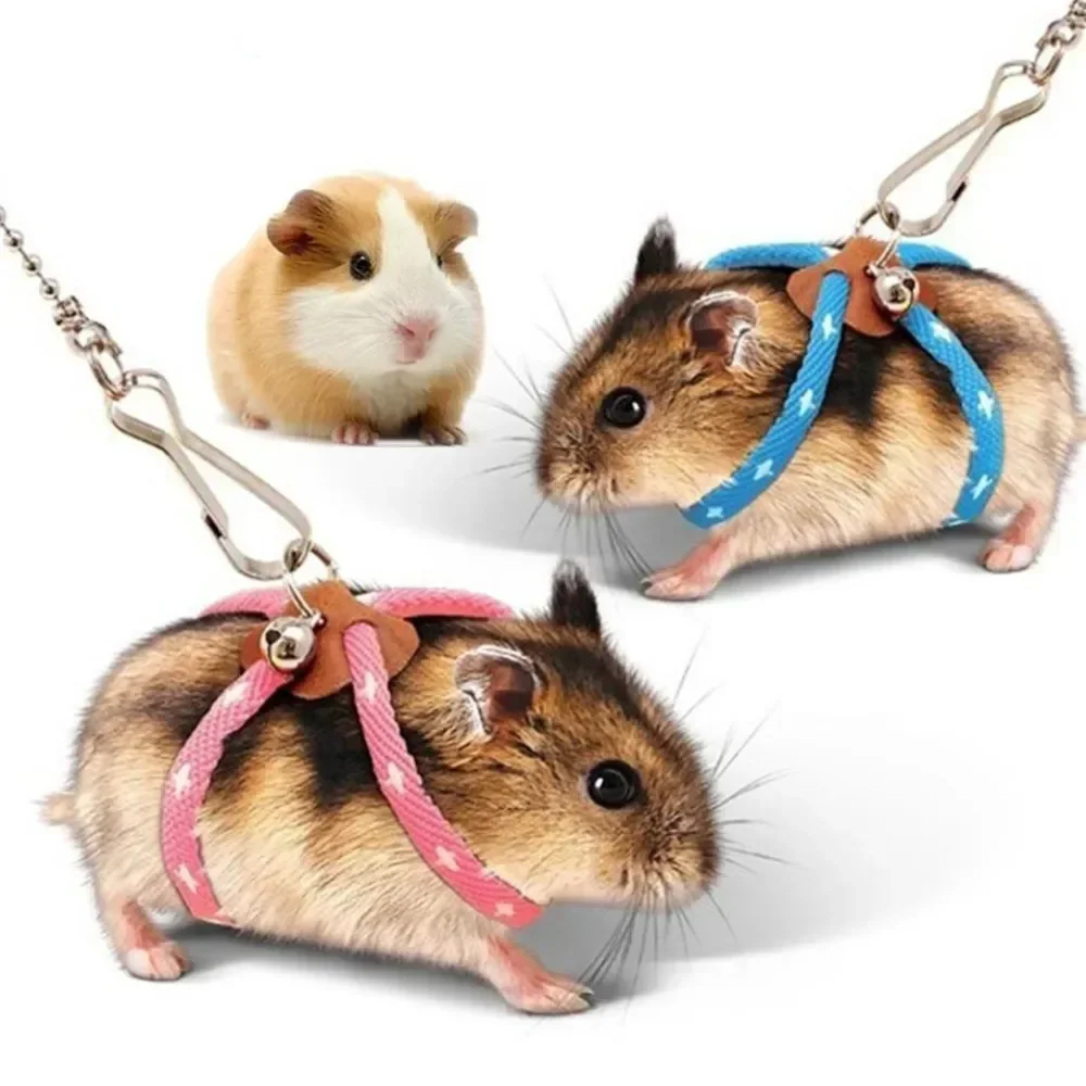 

Adjustable Small Animal Pet Leash Soft Set Bird Mouse Hamster Ferret Pigskin Strap Bite Resistant Leash Guinea Pig Accessories