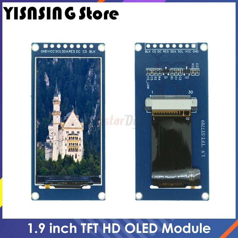 

1.9 inch IPS full angle TFT LCD display screen color display module SPI serial port high-definition 170x320 st7789 IC