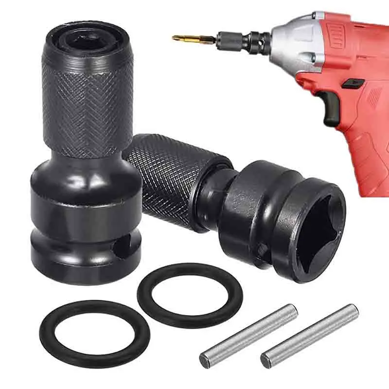 

1/2/3pcs 1/2 Inch Square Drive to 1/4 Inch Hex Socket Adapter Converter Chuck Adapter for Impact Air and Electric Wrench