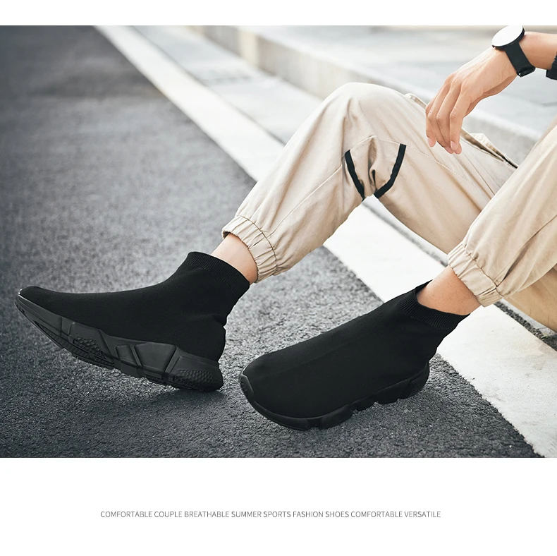 2025, schwarze High-Top-Sneaker für Herren und Damen, klassische Designer-Strick-Freizeit-Sneaker für Herren, modische, bequeme Slip-on-Sportschuhe für Damen – Detail 28