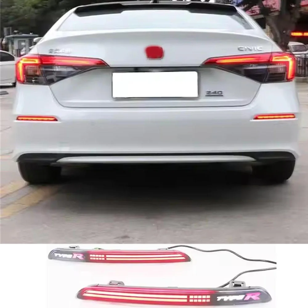 

For Honda Civic 11th Sedan Hatchbact 2021 2022 3-in-1 Functions LED DRL Rear Bumper Fog Lamp Brake Light Turn Signal Reflector