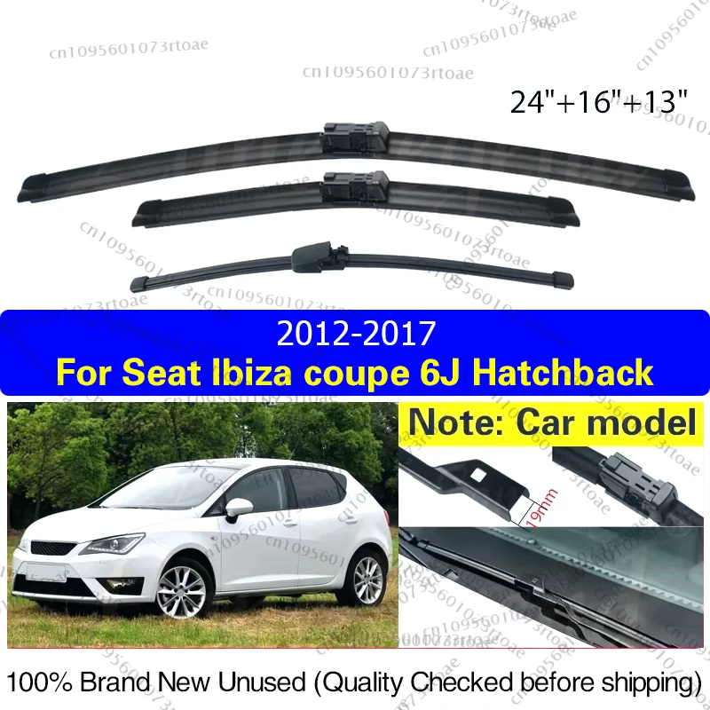 

For Seat Ibiza Coupe 6J Hatchback 2012-2017 2016 2015 Car Wiper Front Rear Wiper Blades Windscreen Windshield Window Rain Brush