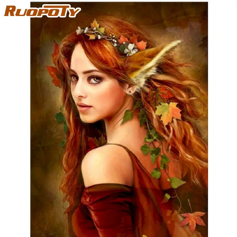 

RUOPOTY 60x75cm Painting By Numbers Kits Fox Blonde Figure Oil Paint By Numbers Acrylic Canvas Home Bedroom Wall Artcraft Pictur