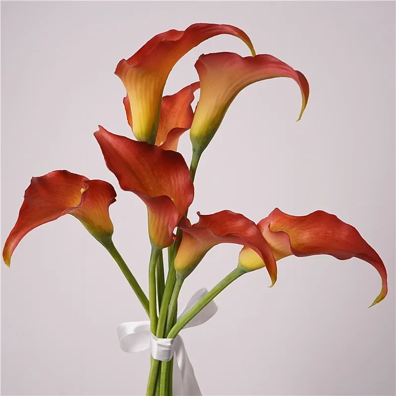 

5Pcs Artificial Real Touch Calla Lily Flower Latex Decor Flowers Wedding Bridal Bouquet Party Floral Arrangement Home Decoration