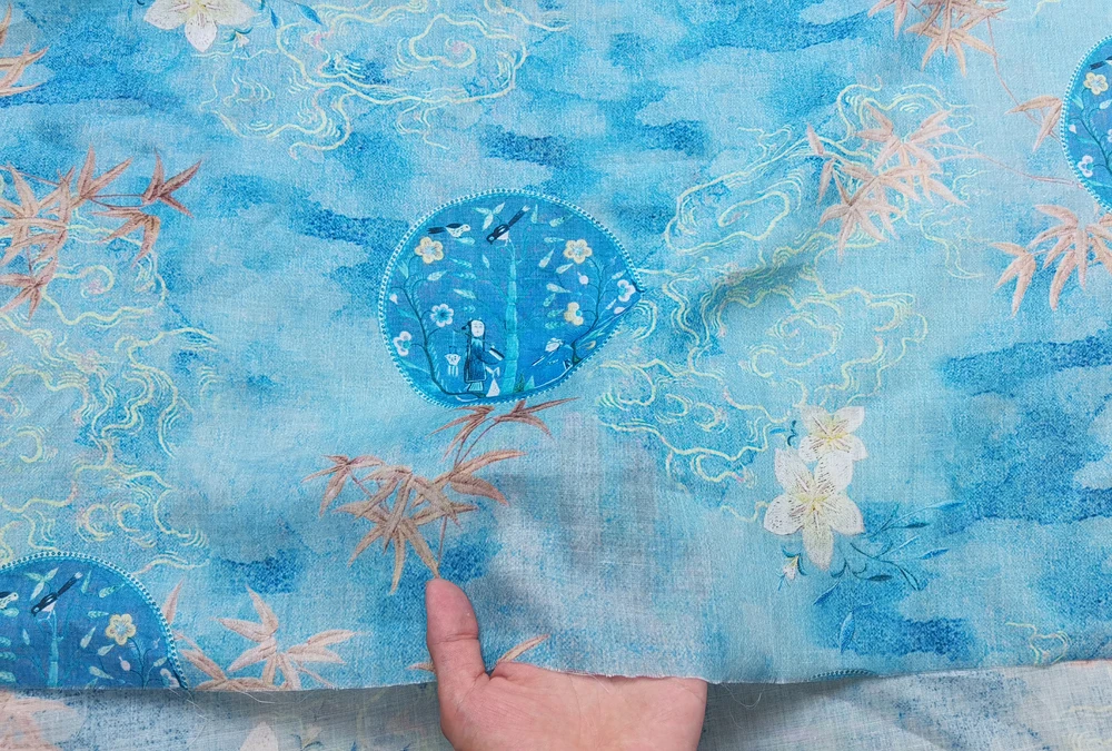 1 meter X 1.4 meter Natural Ramie Fabric Summer Thin Shirt Dress Material image 5
