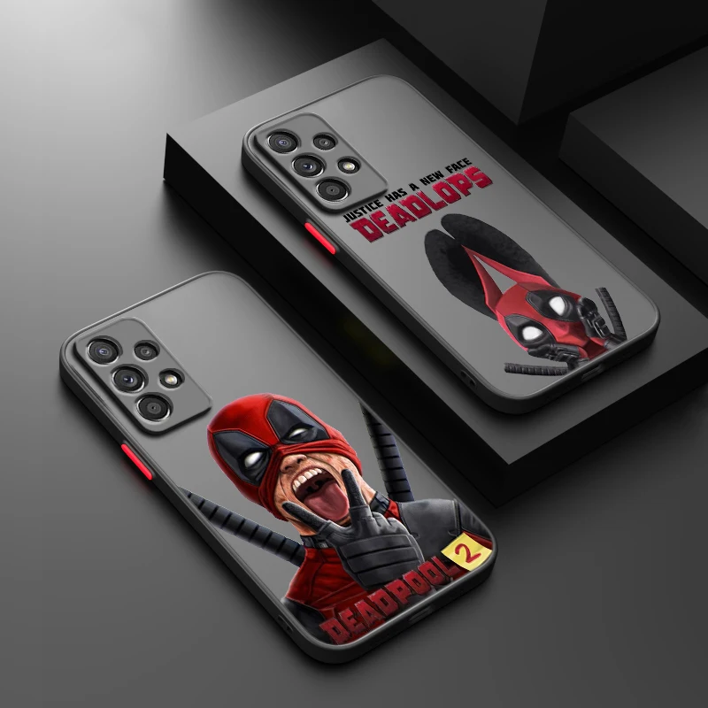 Deadpool Superhero For Samsung A73 A72 A54 A53 A52S A34 A32 A33 A24 A22S A02 Lite Frosted Translucent Phone Case