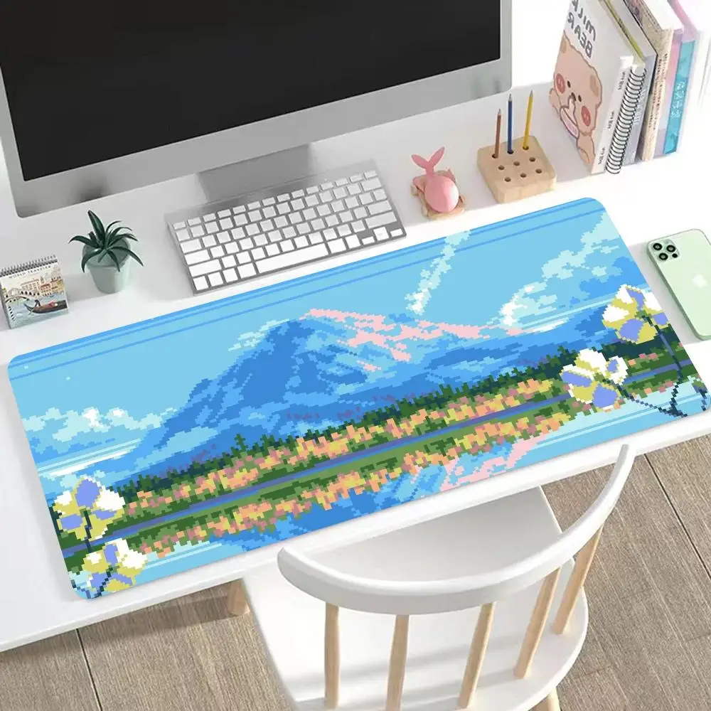 

Pixel Landscape Mouse Pad Large Mouse Pad & Computer Game Mouse Mat (35.4x15.7IN/31.5X15.7IN Map) (90 x40/80x40cm Map)