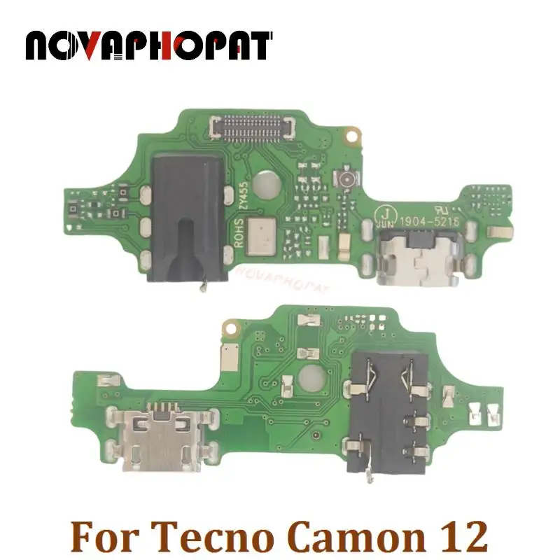 

Novaphopat For Tecno Camon 12 CC7 USB Dock Charger Port Plug Headphone Audio Jack Microphone MIC Flex Cable Charging Board