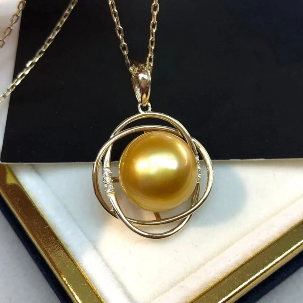 

3 шт., аксессуары из жемчуга «сделай сам», серебряный кулон 925 пробы, пустая опора, позолоченное ожерелье K, подвеска в виде золота с круглыми плоскими бусинами 11-13 мм