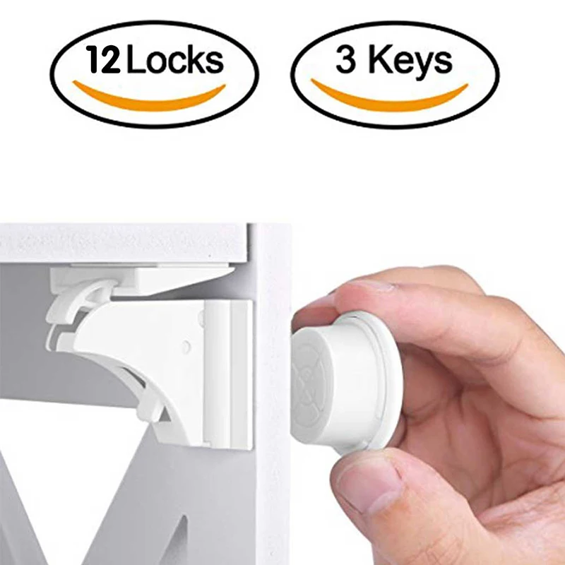 1pc  Children\'s safety drawer lock new invisible magnetic lock baby safety cabinet door lock key