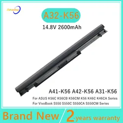 Laptop battery For ASUS A31-K56 A32-K56 S46C S40C S405C A41-K56 A42-K56 K56 VivoBook S550 S550C V550C U58C U48C S56C S550C