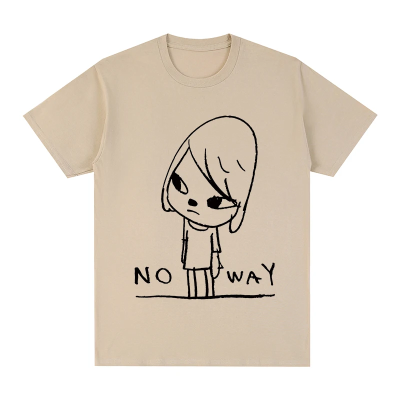 Yoshitomo Nara No Way Vintage T-shirt Y2k Japanese Art Party Funny Cute  aesthetic Cotton Men T shirt New TEE TSHIRT Womens tops