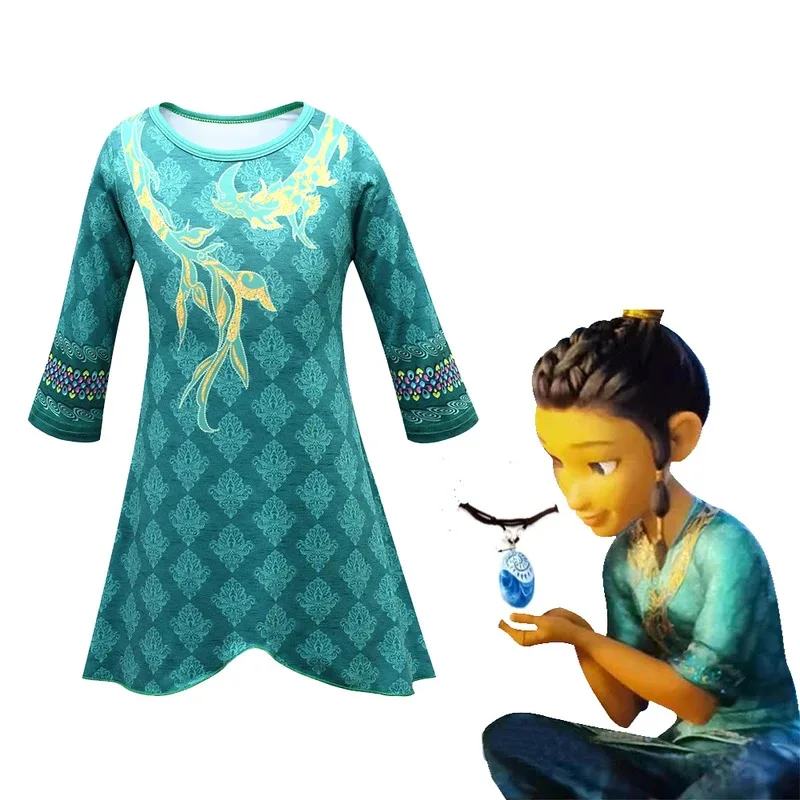 Disfraz de Cosplay de Raya y el último dragón para Halloween para niños, ropa de Cosplay de Anime, conjunto elegante, disfraz de actuación para niños