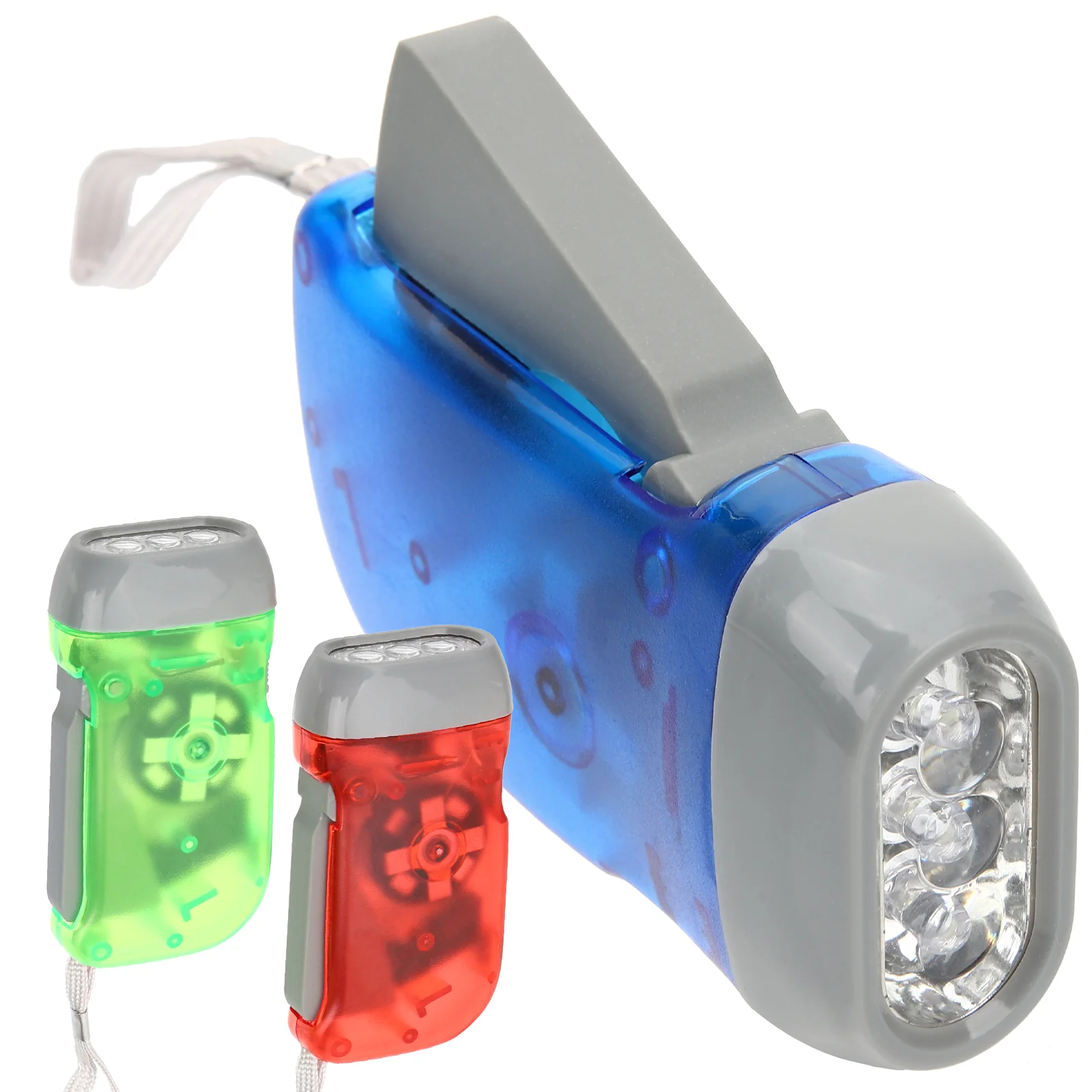 

3 Pcs Sports Travel Flashlight Windup Torch Plastic Supplies Small Flashlights Bulk