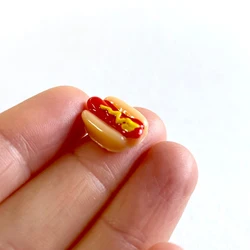 5/10pcs Mini Resin Hotdog Miniatures, Kawaii Fake Food Dollhouse Ornament, Micro Landscape DIY Craft Decoration