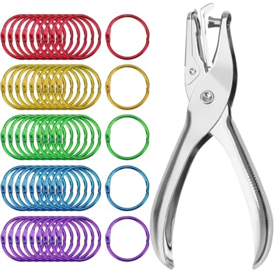 

1 Inch Binder Rings 50 Pack,Office Book Rings, Loose Leaf Rings, Metallic Assorted Colors, Ideal for Crafts, Documents, Photos,
