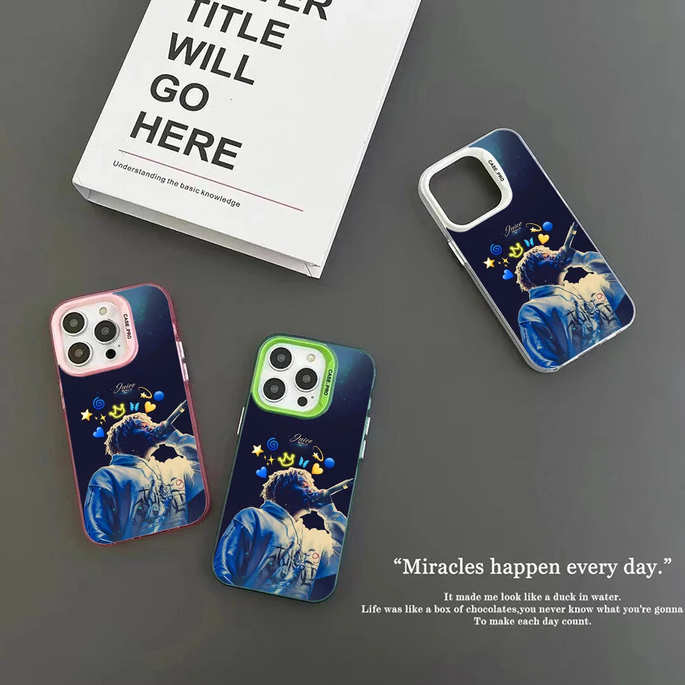 Hip Hop J-Juice Wrld(3) Phone Case IMD Color Silver Shell For IPhone 16 15 14 13 12 Pro Max Plus