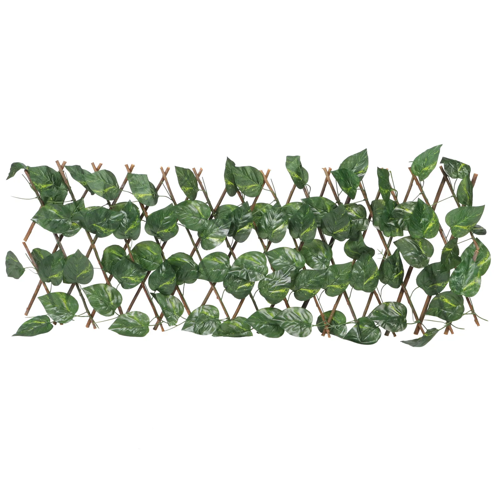 

Simulated Plant Durable Wood Plastic Lifelike Green Leaf Fence Indoor Outdoor Garden Balcony Decoration Faux Leaf