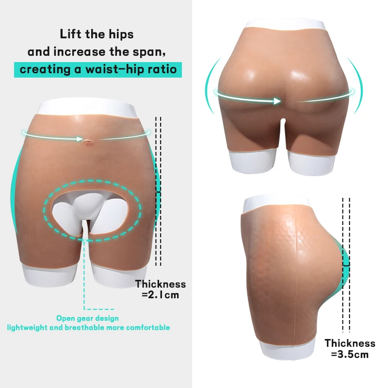 LERVANLA Big Silicone Sexy Buttocks Enhancement Add 3.5cm Thickness for Honeycomb Breathability  Hip Pants for Women Cosplay