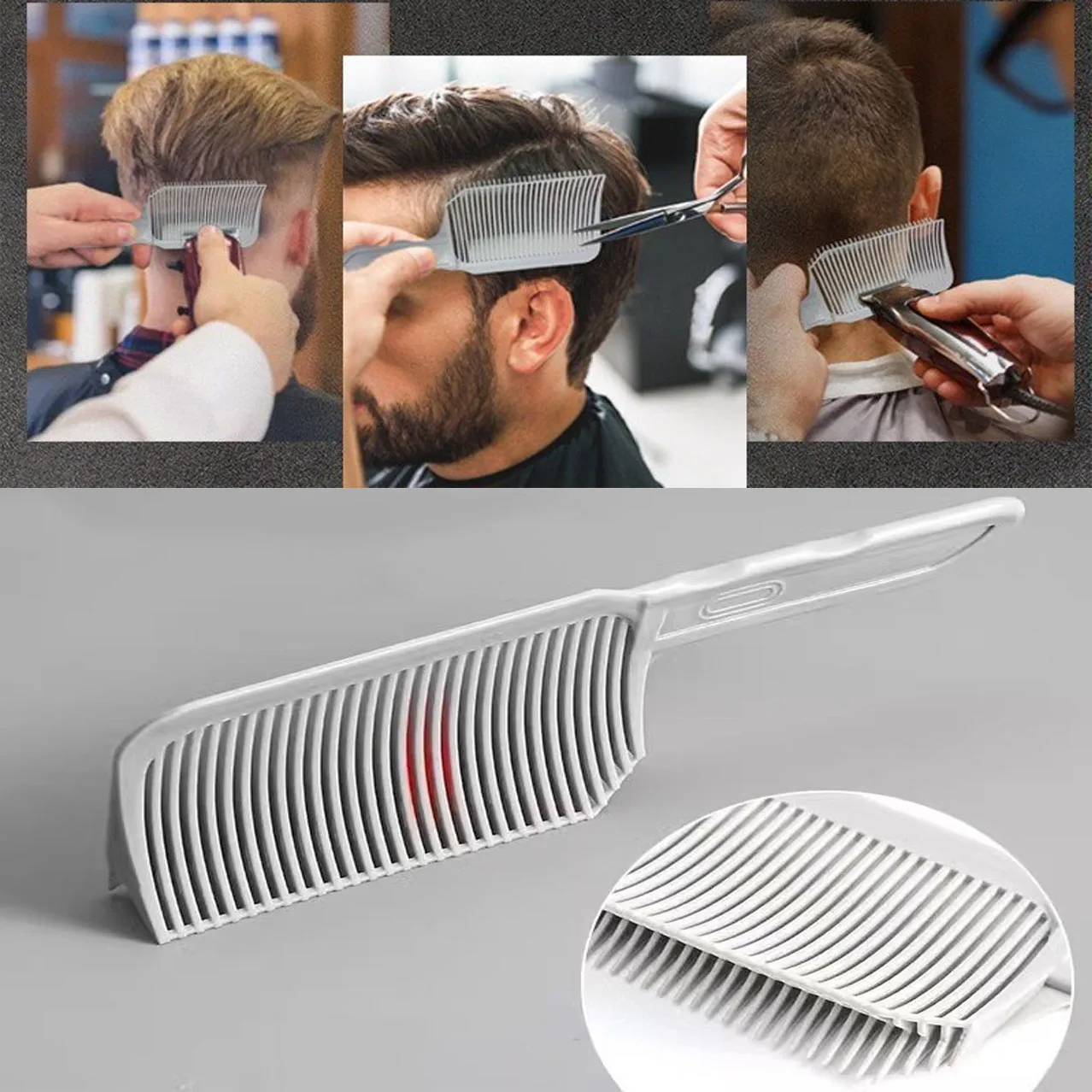 

Толкающая расческа для стрижки, парикмахерский инструмент для укладки, мужские термостойкие расчески для позиционирования в форме дуги с плоским верхом