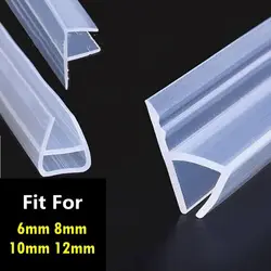 1M 6-12mm F U h Shape Glass Door Sealing Strips Silicone Rubber Window Glass Seal Strip Bath Screen Door Weatherstrip