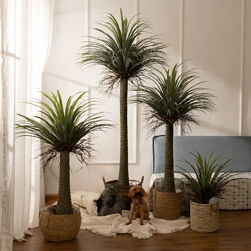 Large artificial fake tree Dracaena bonsai indoor living room landing