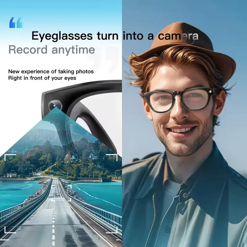 نظارات ترجمة AI مع عدسات تغيير الألوان الأوتوماتيكية، نظارات تصوير 4K عالية الوضوح متينة وطويلة الأمد