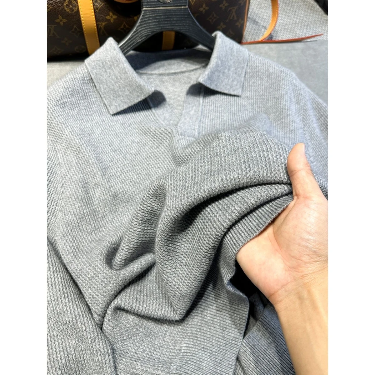 

Свободный крой, мужской шерстяной трикотаж, V-Ne, зимний повседневный пуловер, свитер, удобный теплый модный дизайн с воротником из морской чайки