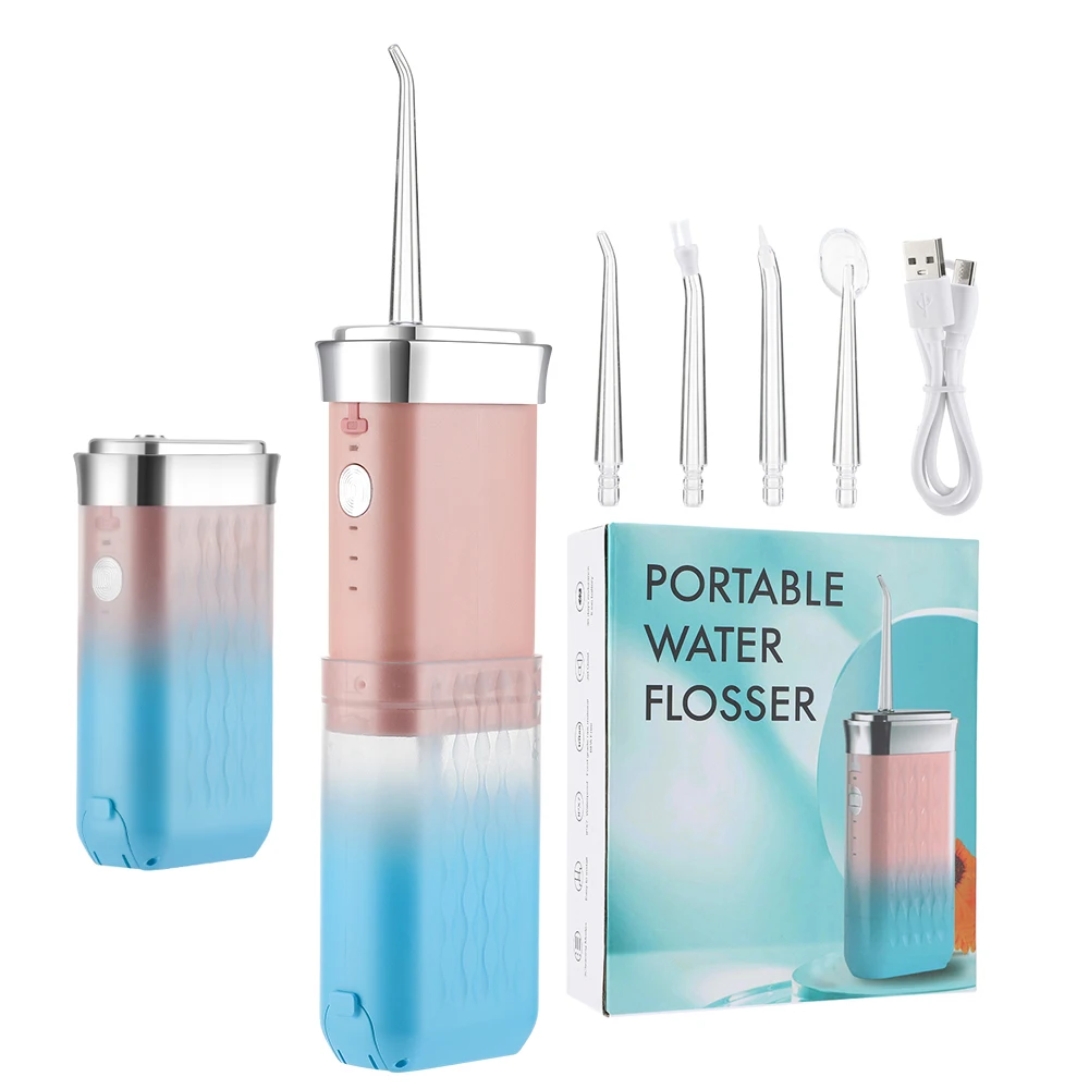 Portable Smart Electric Oral Irrigator Water Flosser 3 Modes Rechargeable Dental Water Jet Irrigator 4 Jets Dental Teeth Cleaner