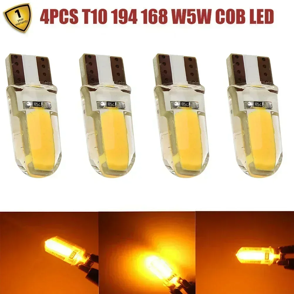 

4pcs Car LED Amber Lamp Car Dome Map Turn Instrument Panel Door Light For/194/168/158/12256/12961/2821/825/W5W Sockets