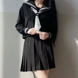 Japanese School Uniform Girls Plus Size Jk Suit Plus size Basic Sailor Uniform Women Long Sleeve Suit