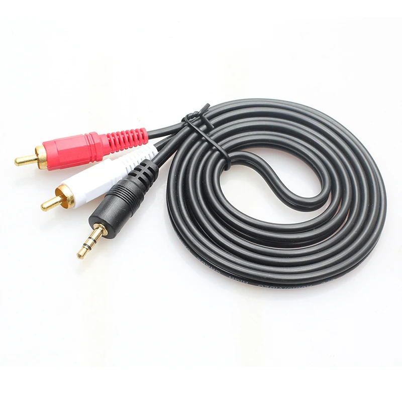 3.5mm Revolution Dual Lotus Male Computer Phone MP3 Audio Signal Output Power Amplifier Audio Connection Cable