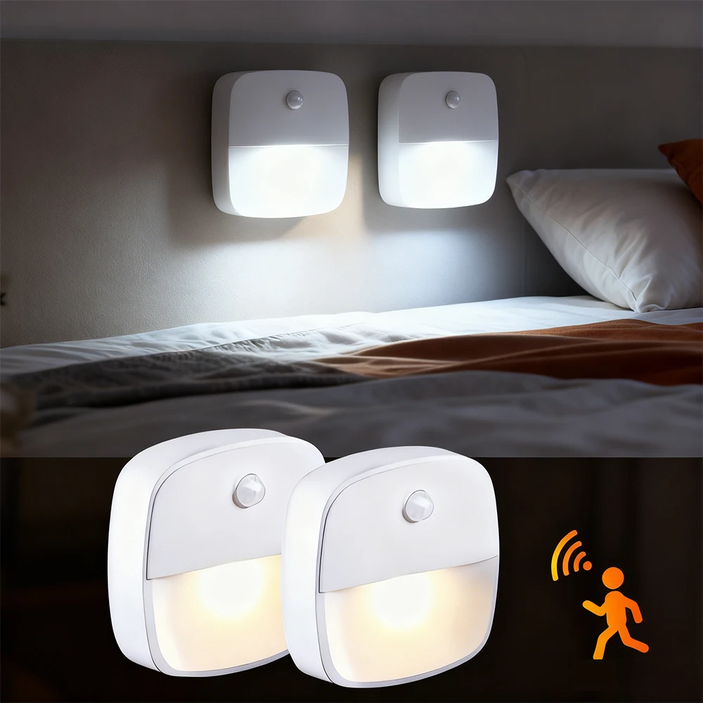 

Upgraded Motion Sensor Light Indoor Stair Lights Battery Operated, Cordless Stick-On LED Night Light for Closet Hallway Bathroom