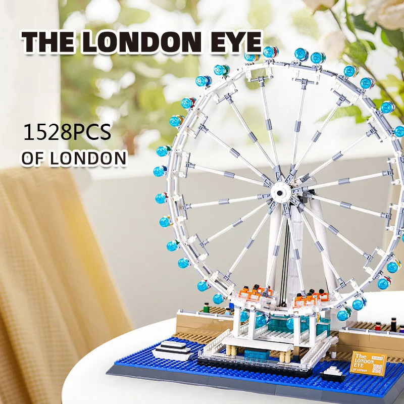 Creatieve Stad Moderne Architectuur Engeland London Eye Bouwsteen Reuzenrad Model Bouwstenen Speelgoed Collectie