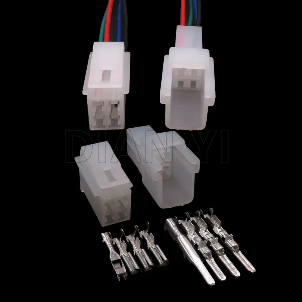 

1 комплект, 4-контактный 6090-1011 6090-1041, автомобильный электрический разъем с кабелями, автомобильная электрическая вилка переменного тока в сборе, автоматическая незапечатанная розетка