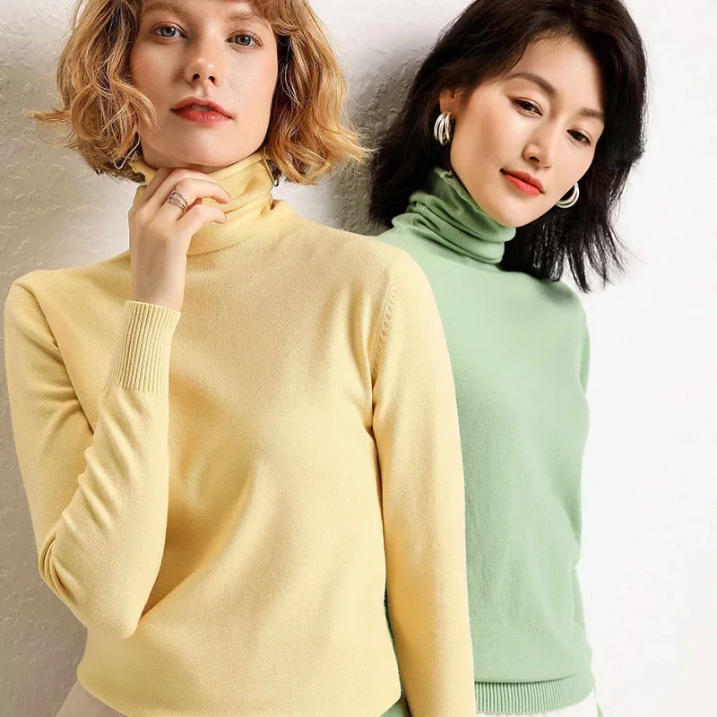 MRMT 2024 Brand New Sweater women's version of knitted pile collar pullover with bottoming sweater long sleeves women sweater