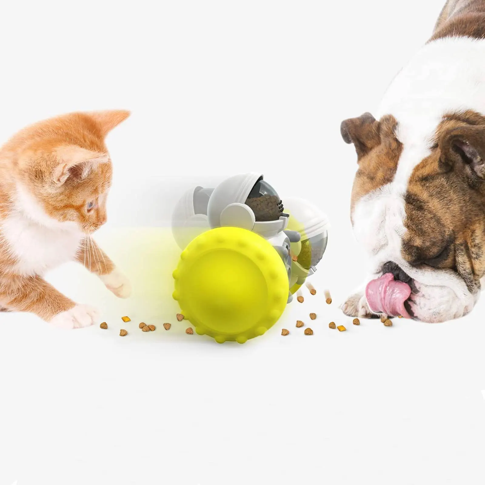 Automatic Balancing Treat Dispenser Improves Intelligence Wheeled Pet Food Challenge Slow Feeder Car Toy Relieves Stress