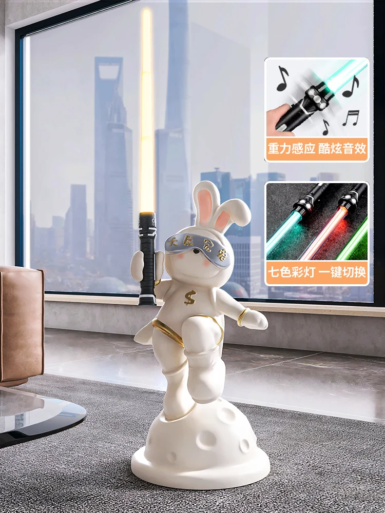 Cute Rabbit Lightsaber Living Room Floor to Floor Decoration, Sofa Edge Exhibition, Hongtu Home Decoration